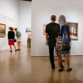 People viewing art